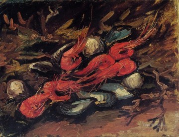 Naturaleza muerta con mejillones y gambas Vincent van Gogh Pinturas al óleo